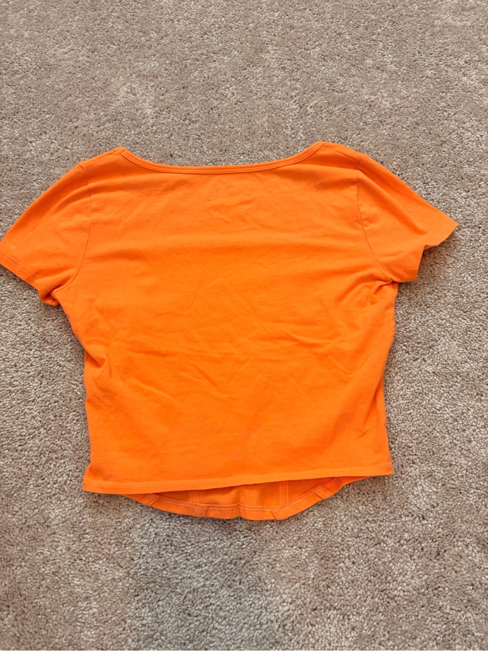 Hollister Orange Square-Neck Cropped Short Sleeve Top - Picture 2 of 2